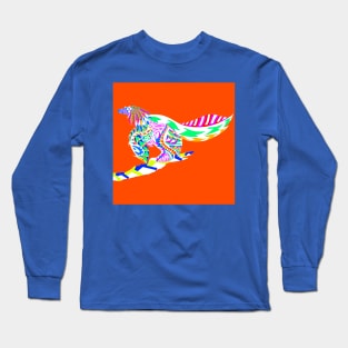 Caihong juji the lridiscent dinosaur bird ecopop Long Sleeve T-Shirt